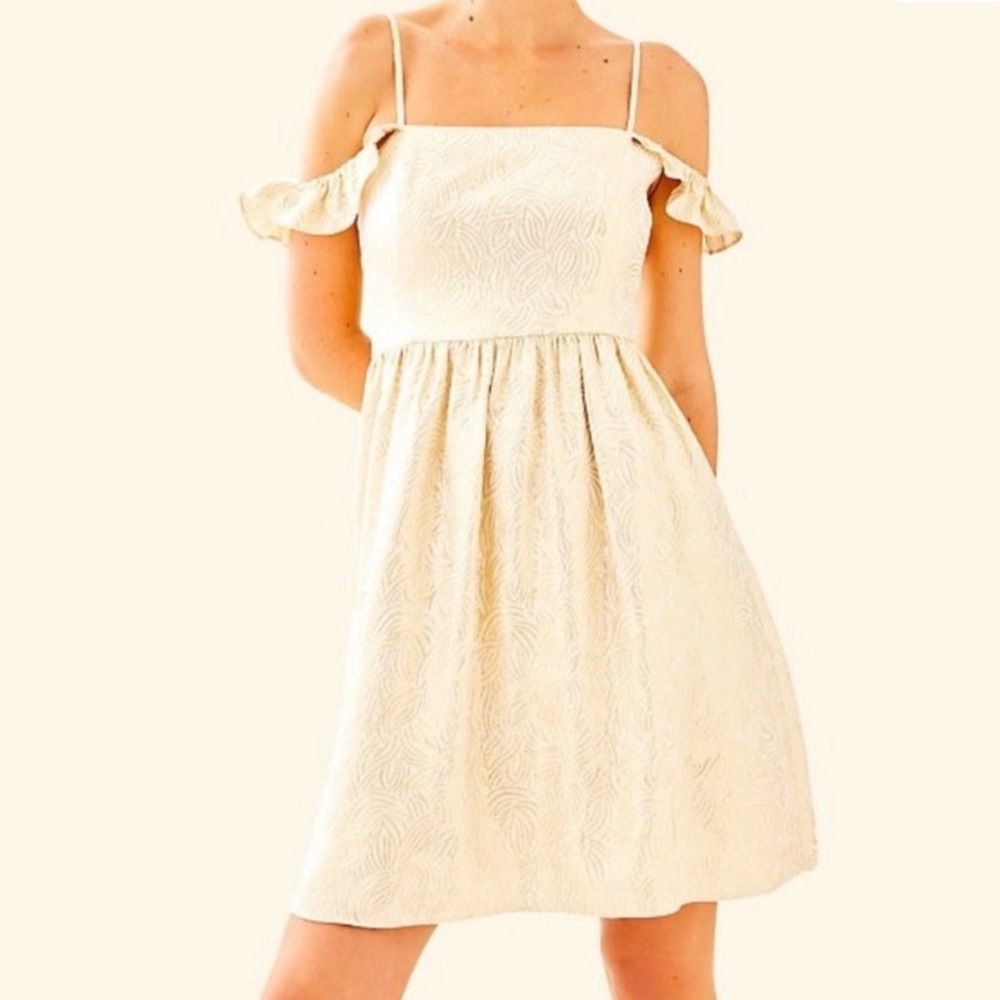 Lilly Pulitzer Kariana Metallic-Trim Mini Dress
